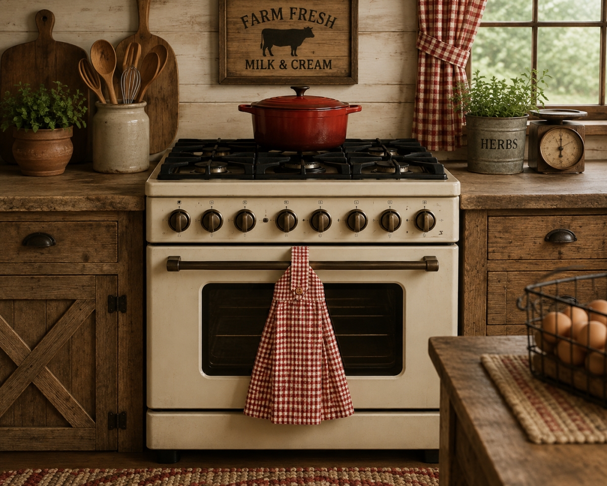 AG-36295 Set Of 2 Berryvine Burgundy Check Pattern Hanging Kitchen Towel