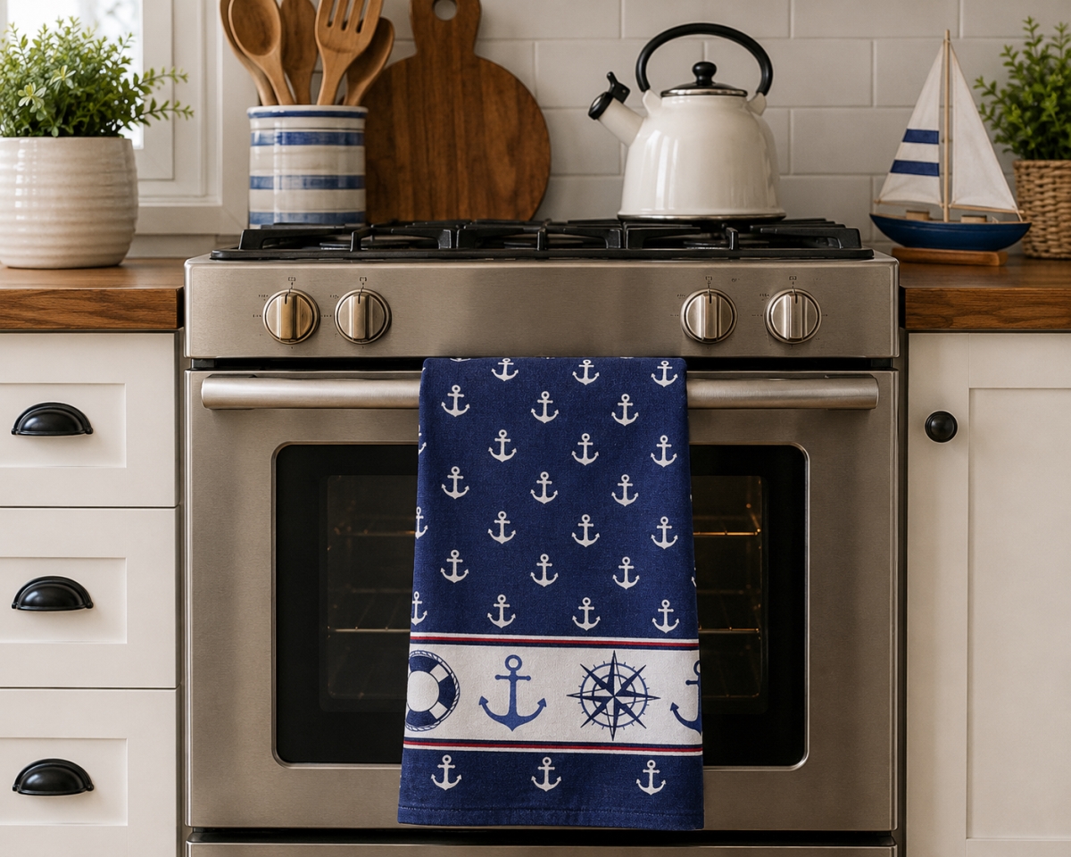 AG-30652 Set Of 4 Anchor'S Aweigh Printed Kitchen Towel