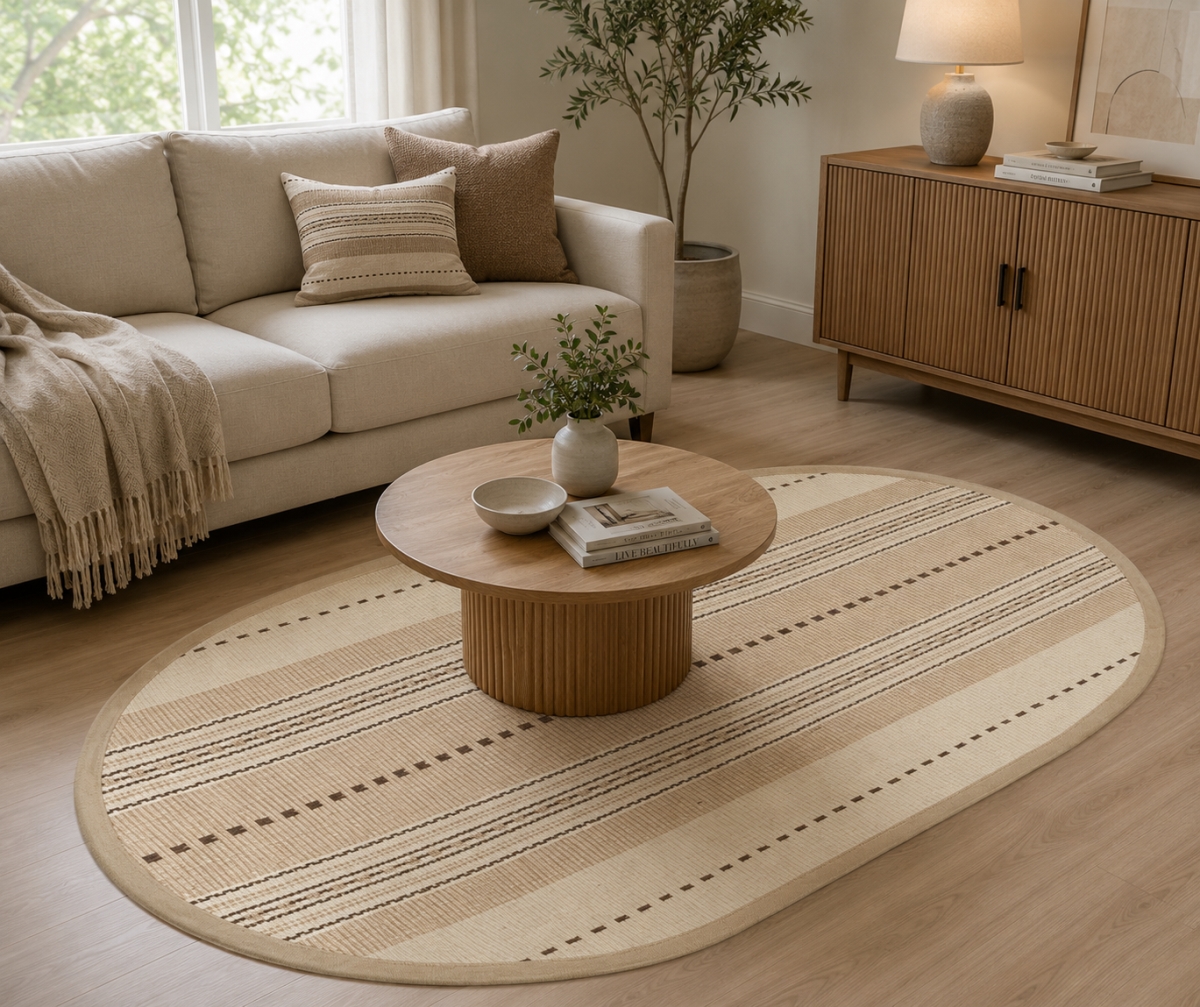 AG-70270 Coco Stripe Oval Floor Mat