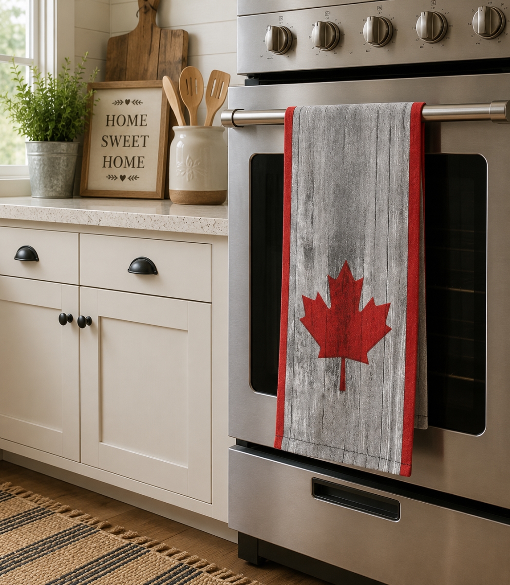 AG-30634 Set Of 4 Maple Leaf Printed Kitchen Towel