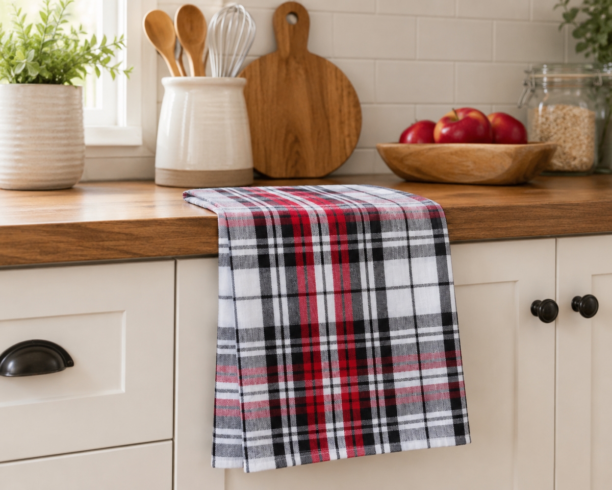 AG-30648 Set Of 4 Tartan Plaid Kitchen Towel