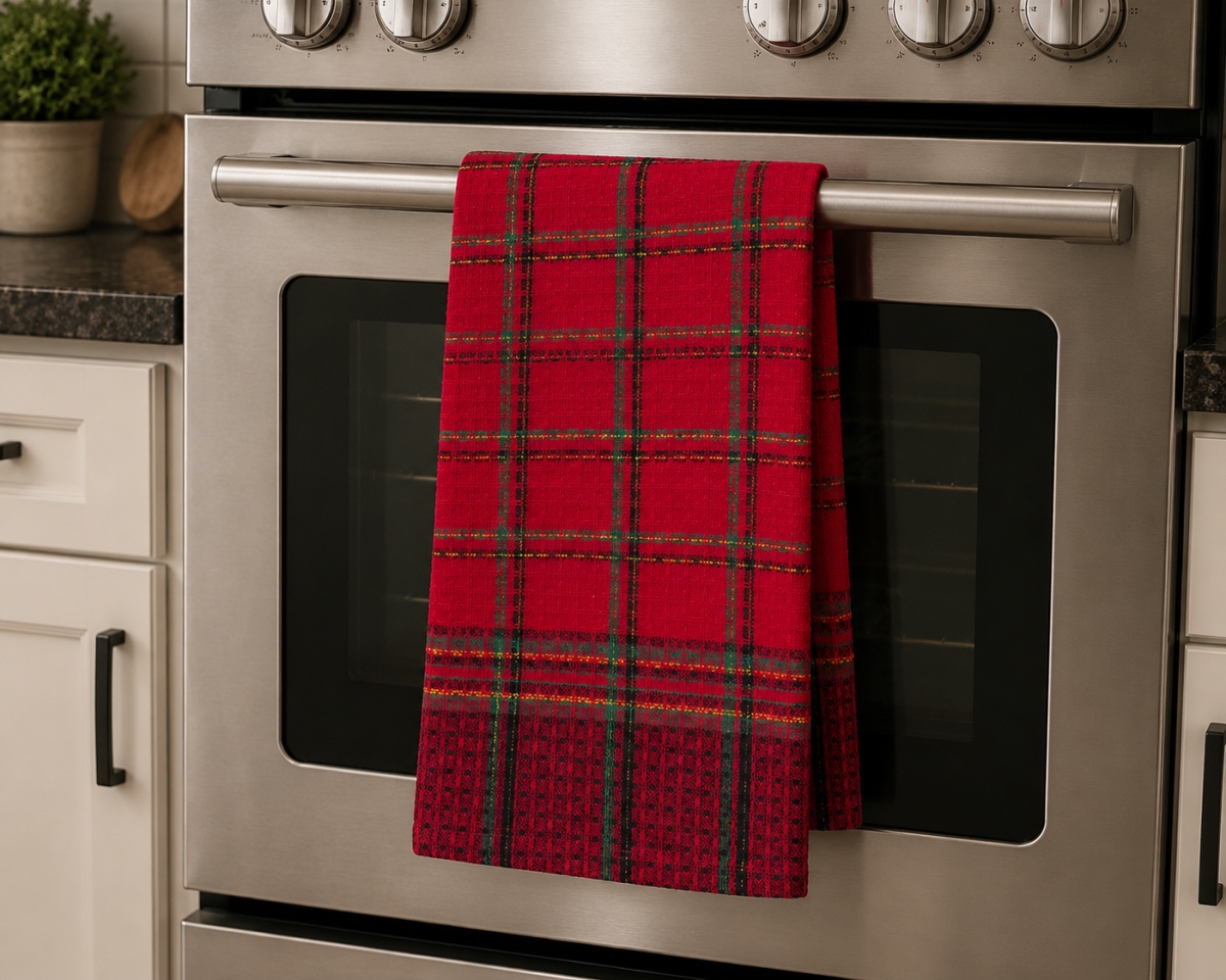 AG-30203 Set Of 4 Deerprook- Check Pattern Kitchen Towel
