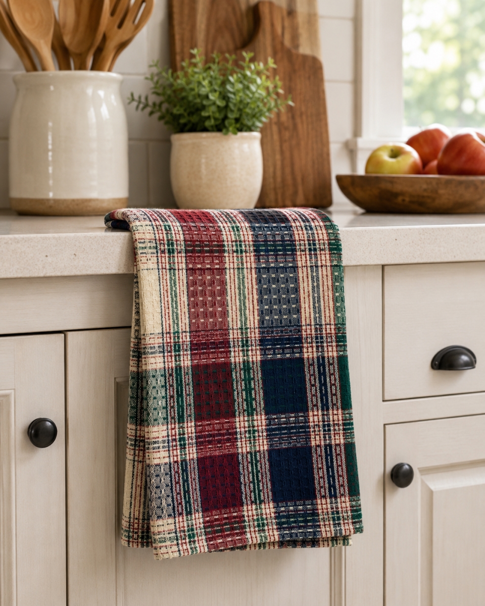 AG-30281 Set Of 4 Moorpark Jewel- Check Pattern Kitchen Towel