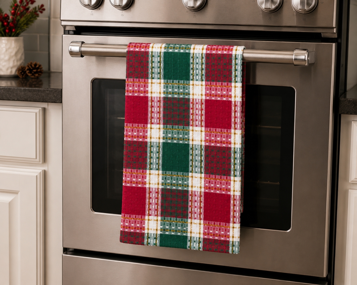 AG-30201 Set Of 4 Santa Clara- Check Pattern Kitchen Towel