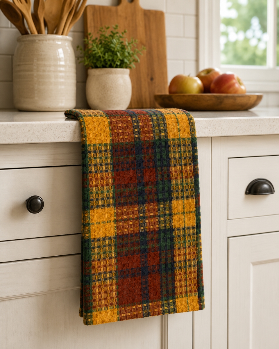 AG-30280 Set Of 4 Sunset- Check Pattern Kitchen Towel