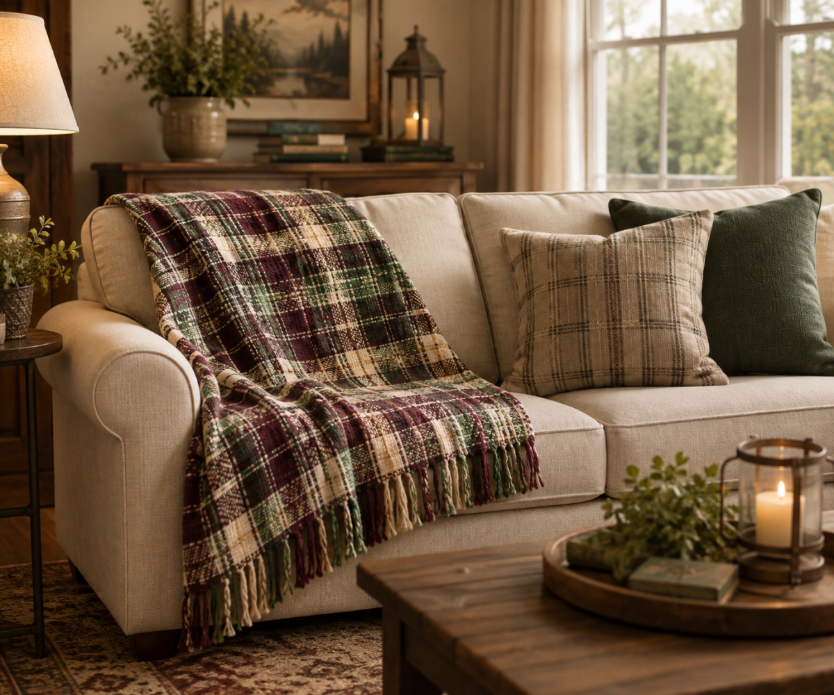 AG-51260 Alaska-Chenille Check Pattern Throw