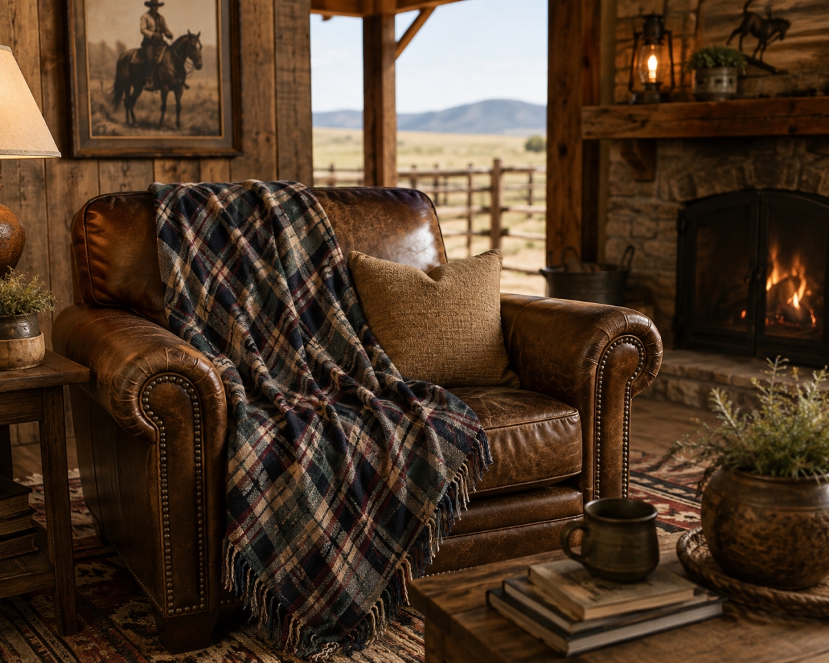 AG-51263 Army-Chenille Check Pattern Throw