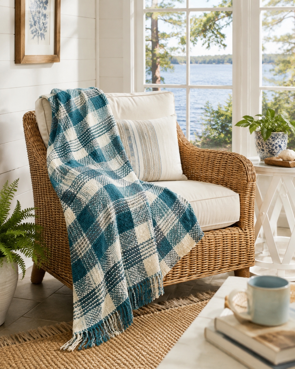 AG-51253 Meridian--Chenille Check Pattern Throw