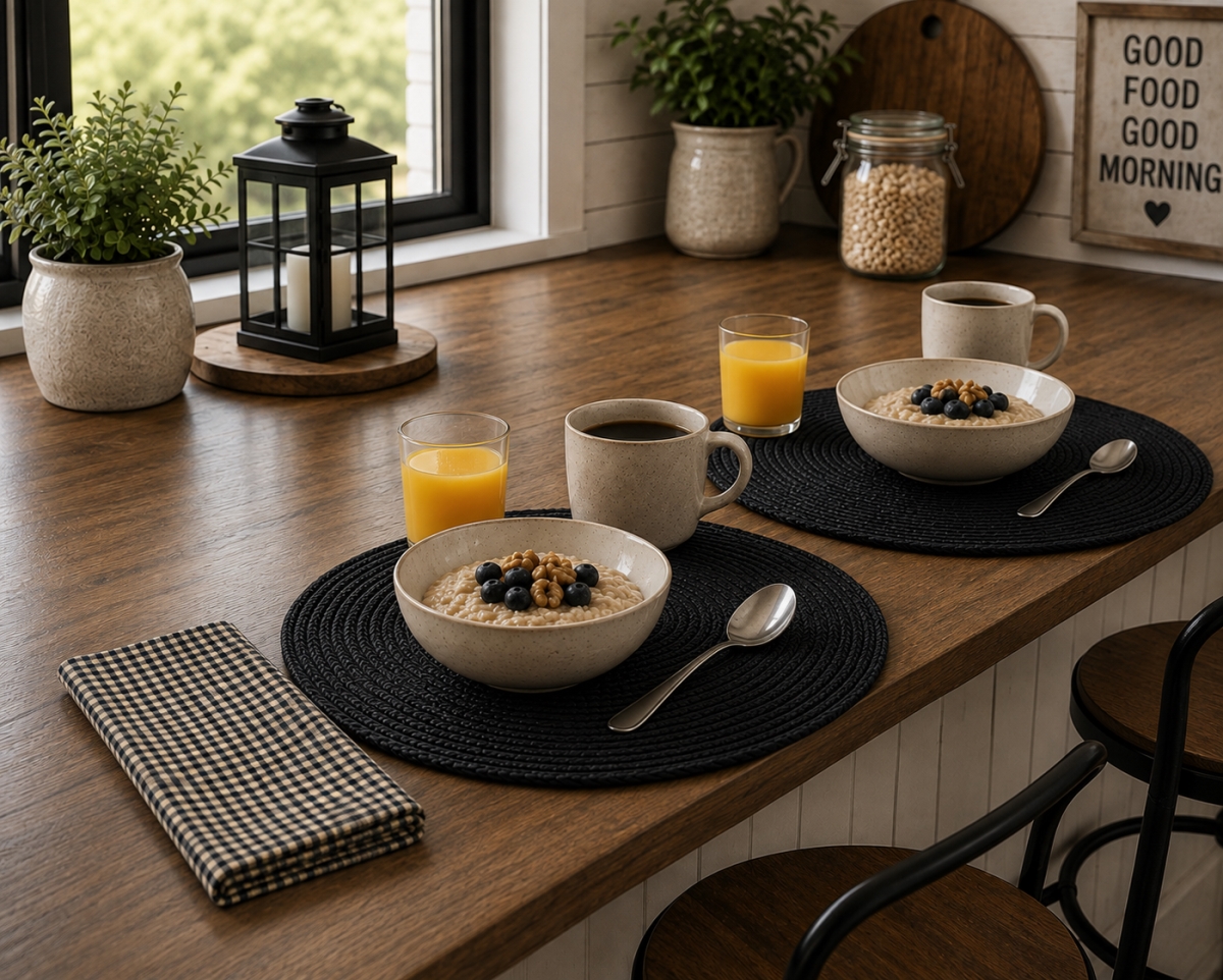 AG-20300 Set Of 4 Star Black Check Pattern Napkin