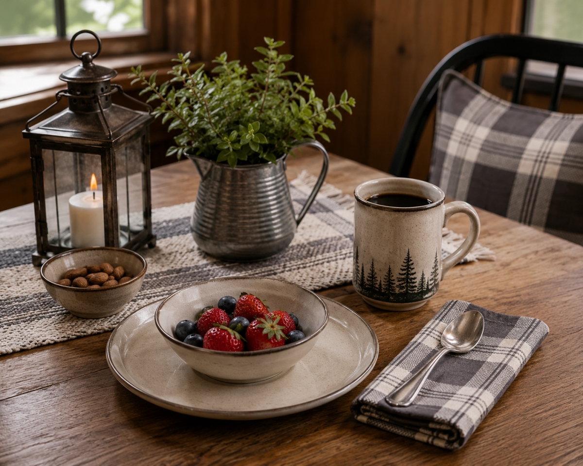 AG-20275 Set Of 4 Stone Grey Plaid Napkin