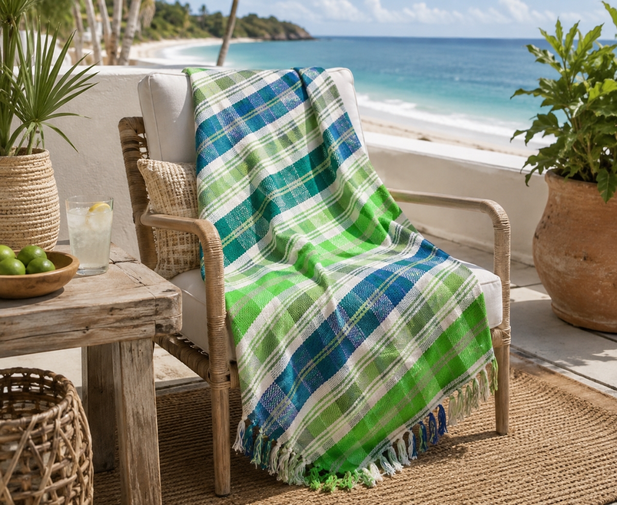 AG-50255 Sea Queen-Check Pattern Throw
