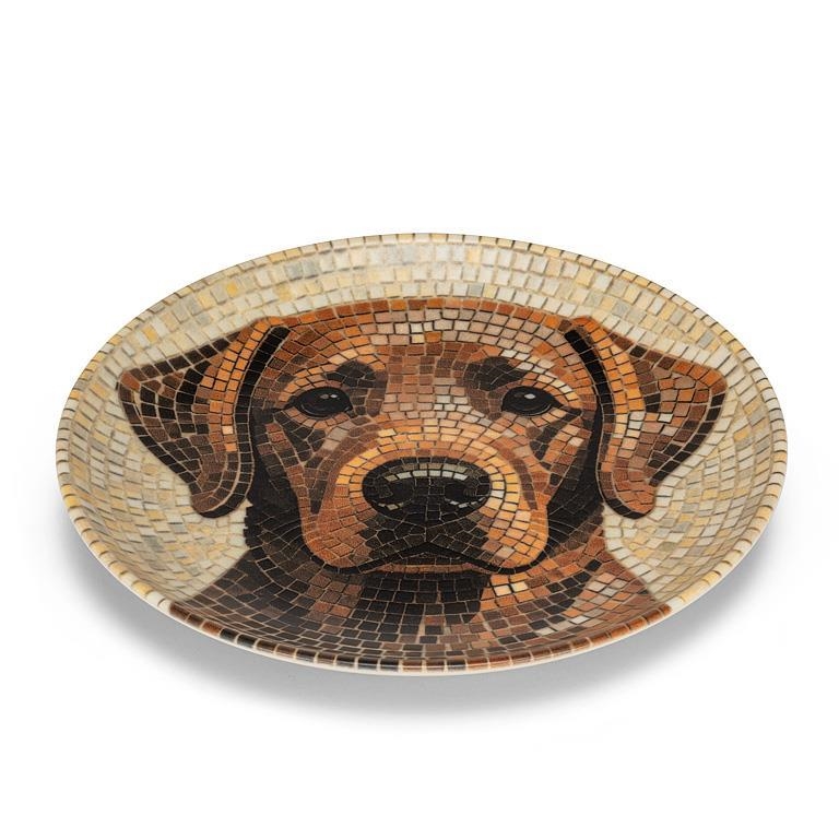 AB-27-MOSAIC-213-DUKE Labrador Mosaic Small Plate