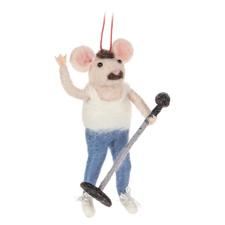 AB-27-MERINO-022 Rock Star Mouse Ornament