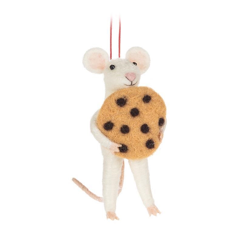 AB-27-MERINO-036 Mouse With A Cookie Ornament