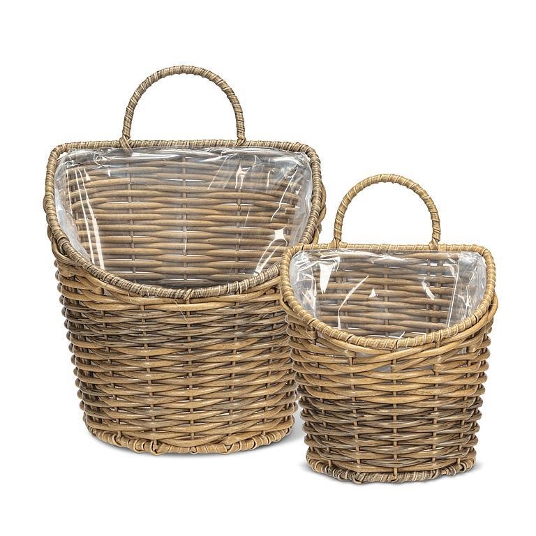 AB-27-BASKETRY-253 Set Of 2 Woven Wall Baskets