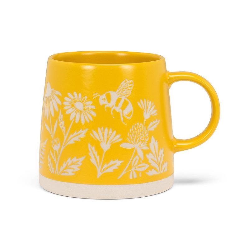AB-27-ARTISAN-208 Wide Base With Flowers & Bees Mug