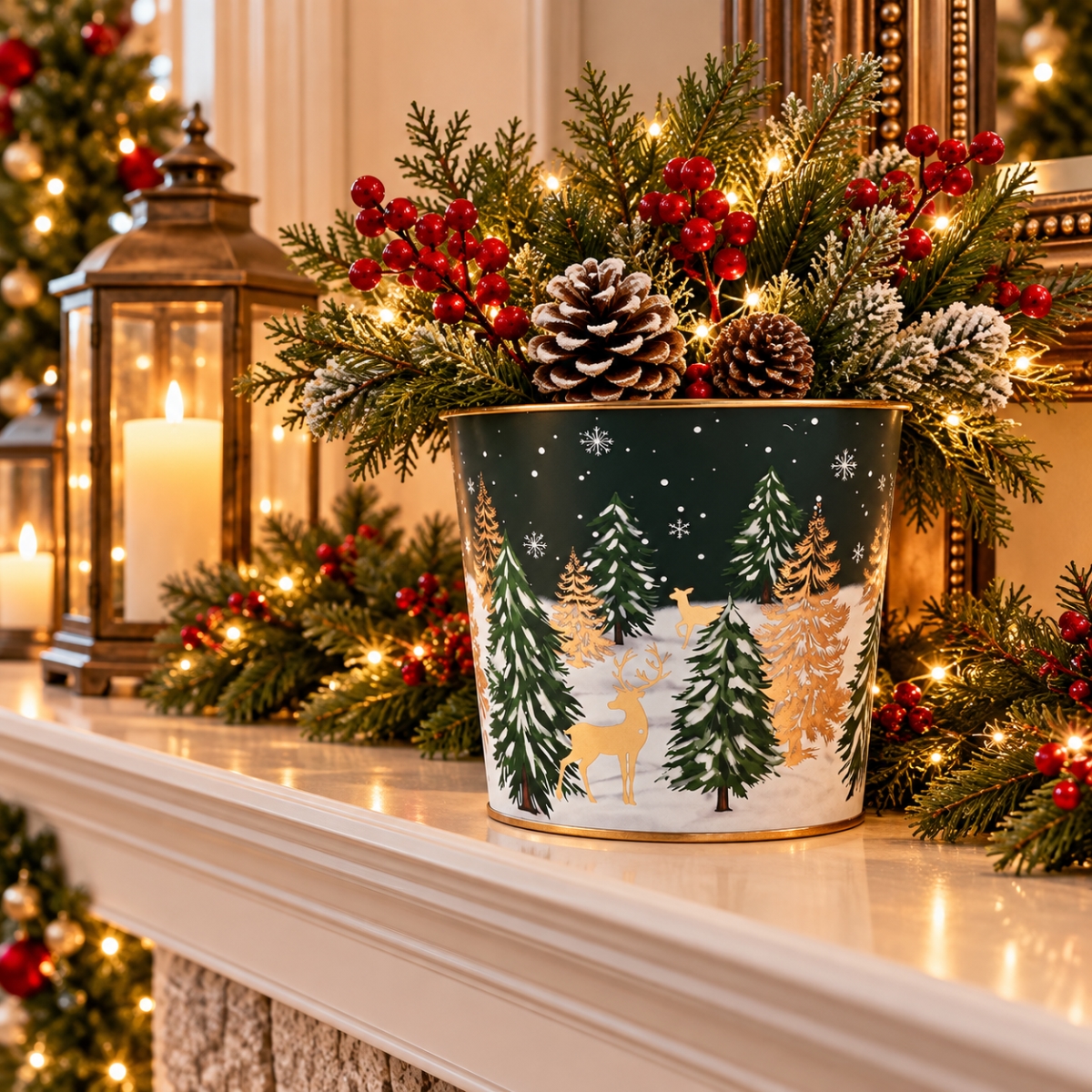 AI-GA3500-1138 Winter Evening In The Forest Pot
