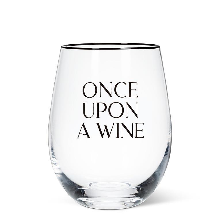 AB-27-TEXT-07 Once Upon A Wine Stemless Wine Glass