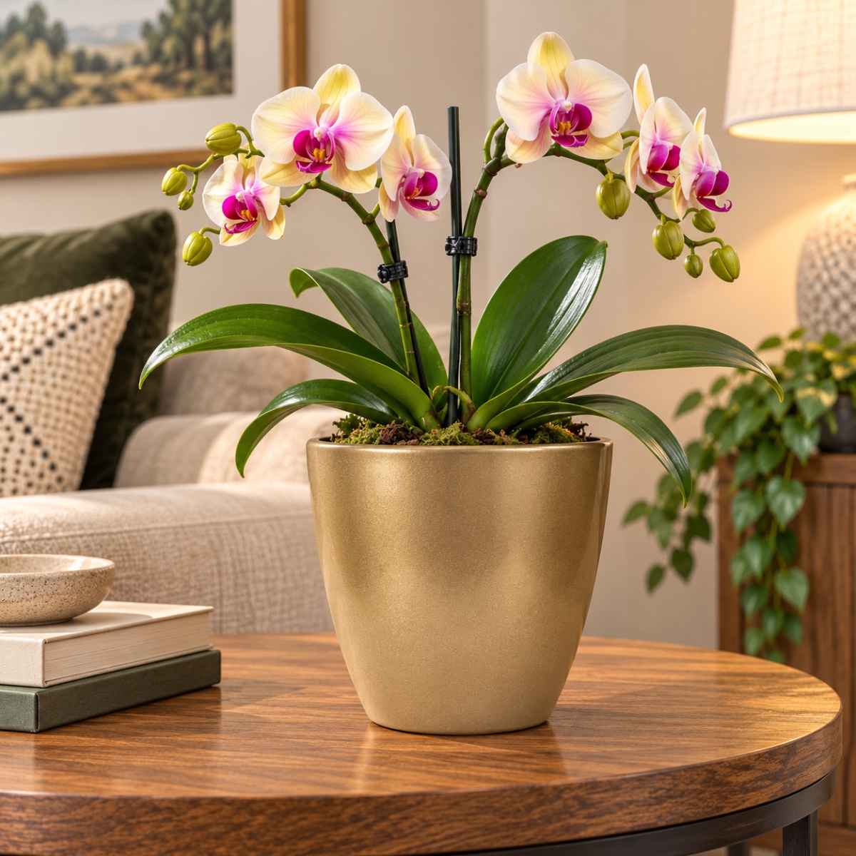 AI-09538040 Gold Orchid Pot