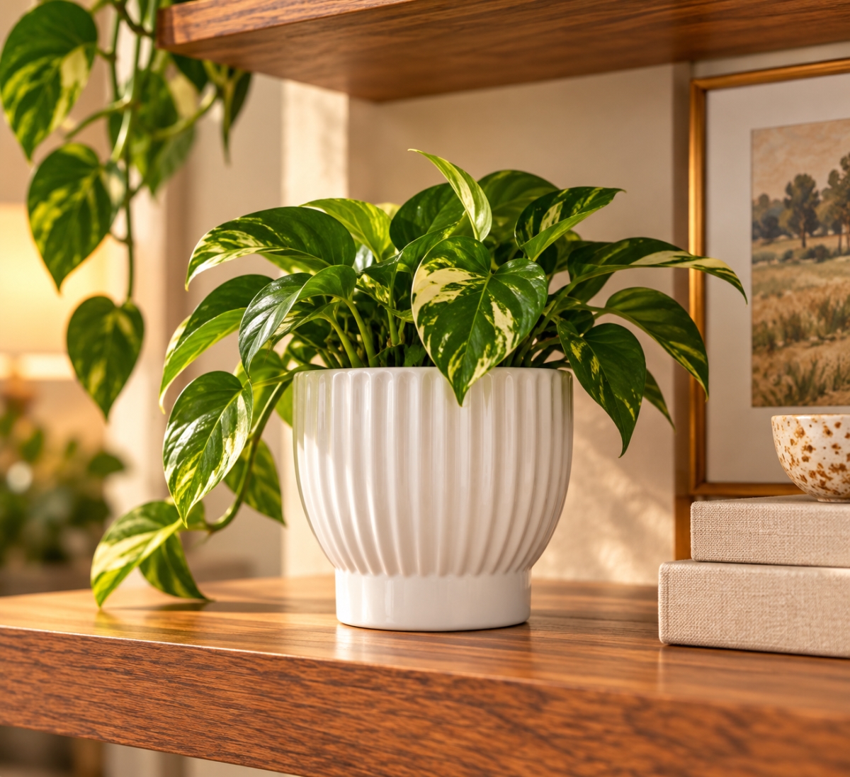 AI-CE942-337 Matte White Ribbed Pot