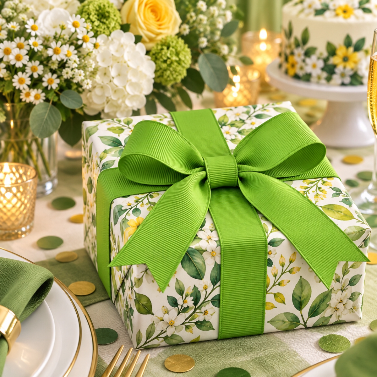 AI-30165550 7/8'X100Yds Grosgrain Apple Green Ribbon
