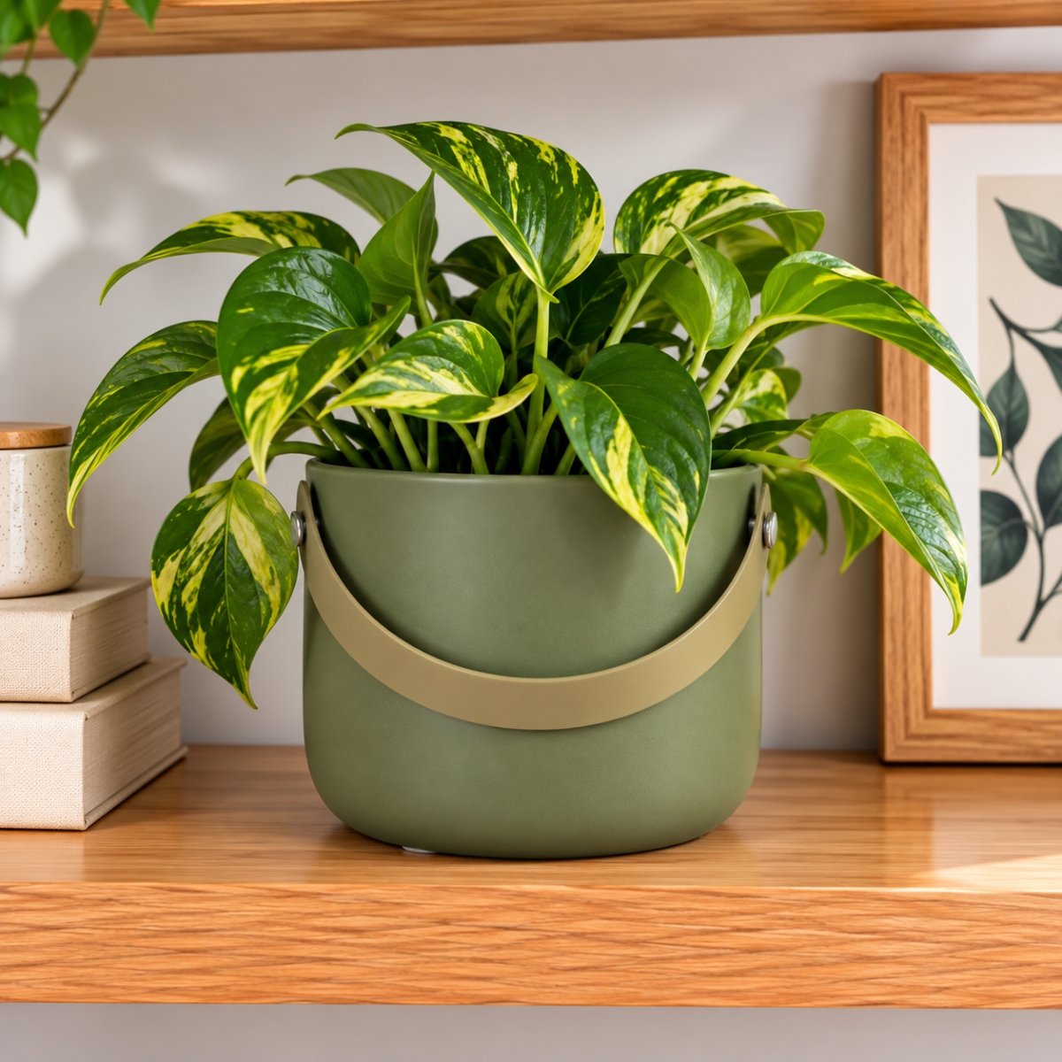 AI-CE00-396 Olive Green With Handle Pot