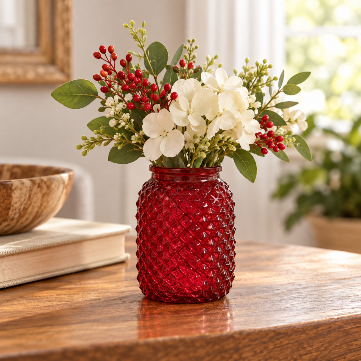 AI-N3651-2666 Cranberry Red Honey Vase