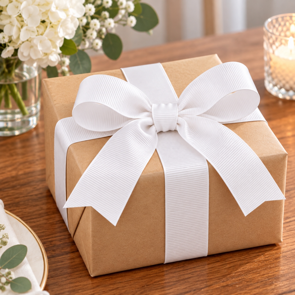 AI-30159029 1.5'X50Yds Grosgrain White Ribbon