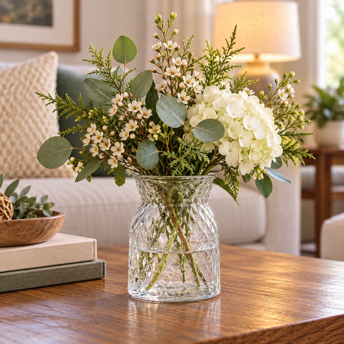 AI-GL505CLR Diamond Patterned Gathering Vase