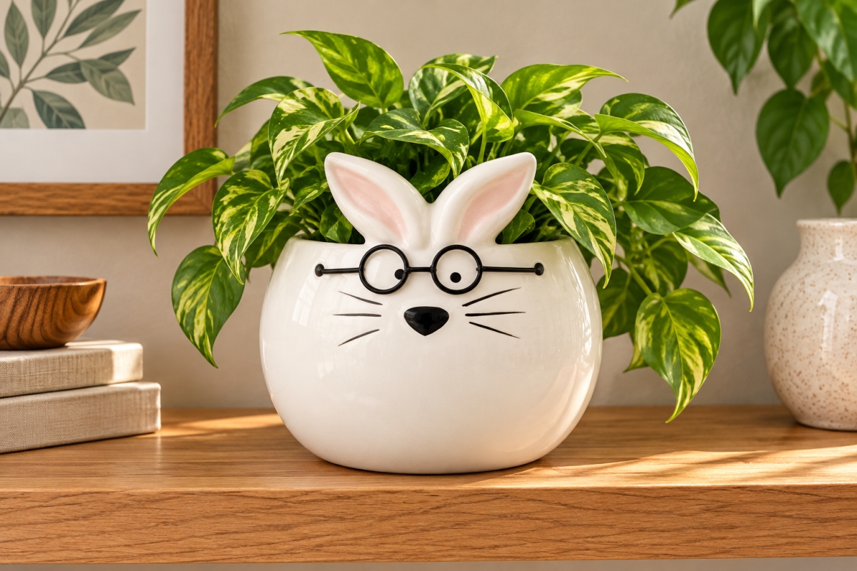 AI-CE50-4039 Charles-Rabbit Wearing Glasses Pot
