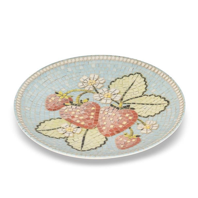 AB-27-MOSAIC-213-BERRY Strawberries Mosaic Small Plate