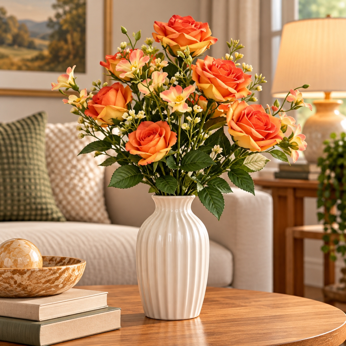AI-FL7179 Rose Bush Artificial Flowers