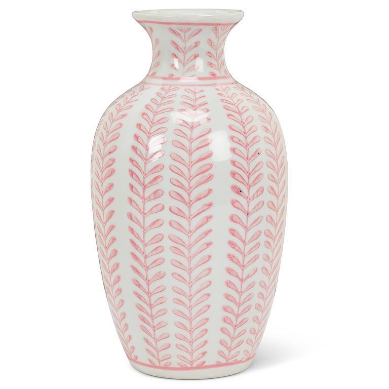 AB-27-ROSEWOOD-002 Graceful Pink Botanical Patterned Vase