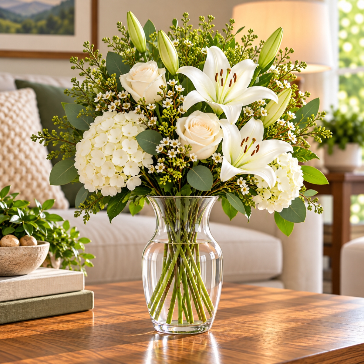 AI-GL523CLR Clear Blown Rose Vase