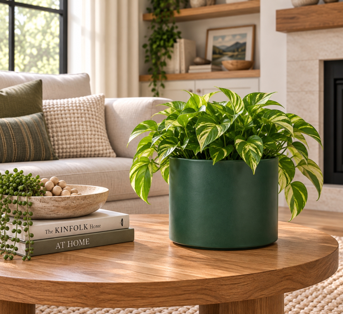 AI-CE52-384 Atlas Round Matte Green Pot