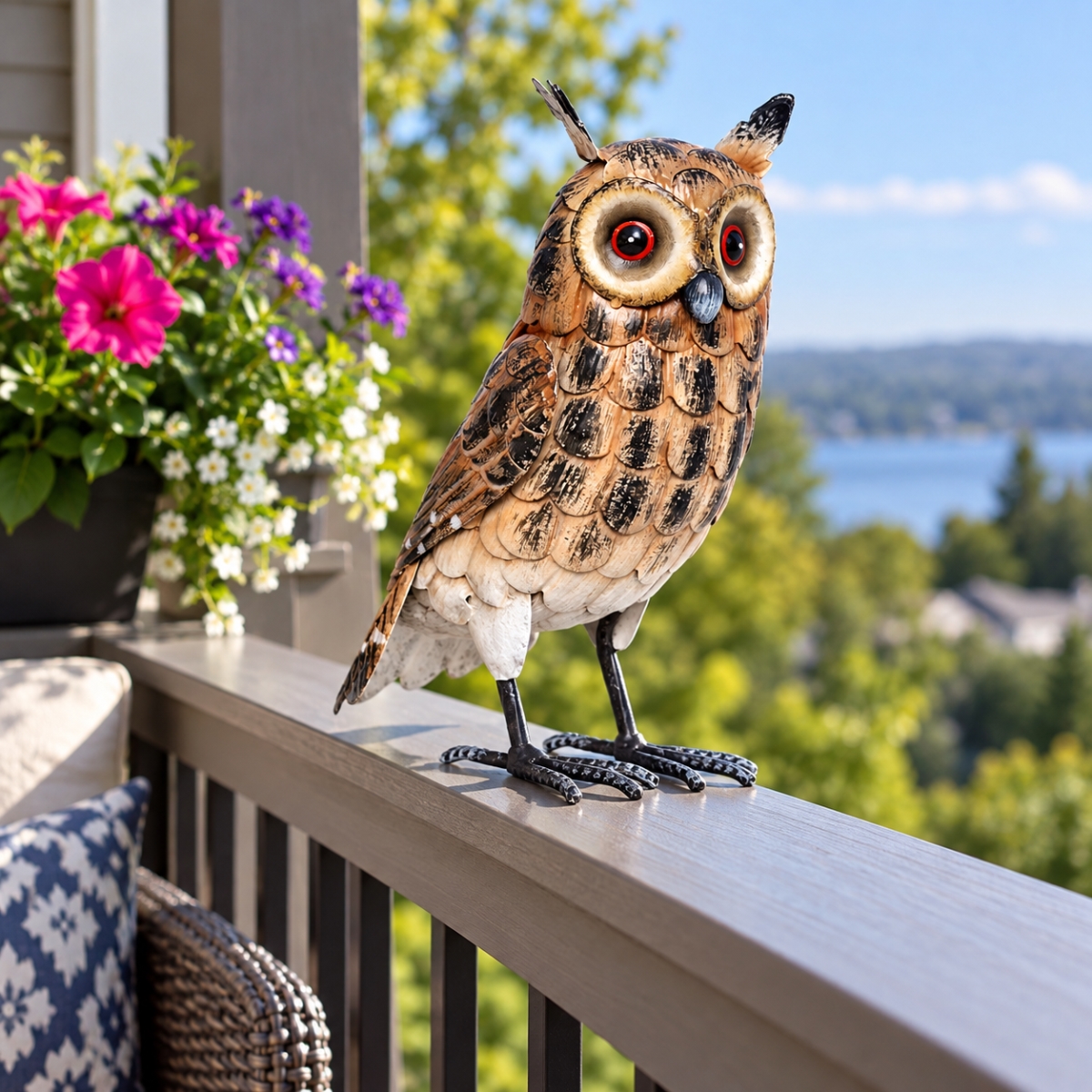 AI-GG9665 Standing Owl Garden Sculpture