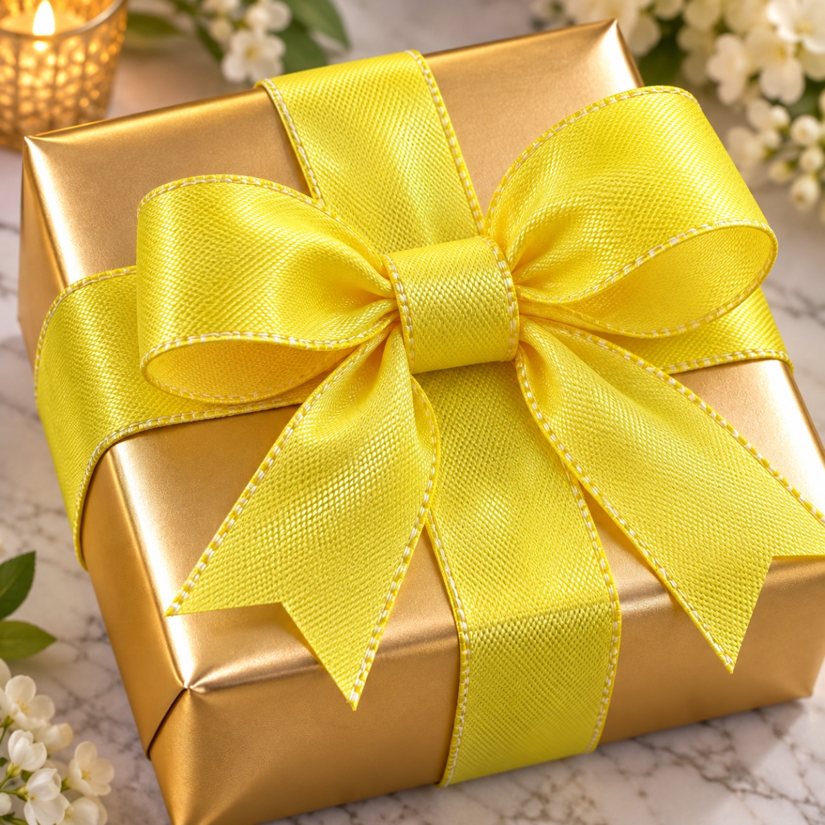 AI-RI094040 1.5'X25Yds Yellow Iridescent Amara Wired Ribbon