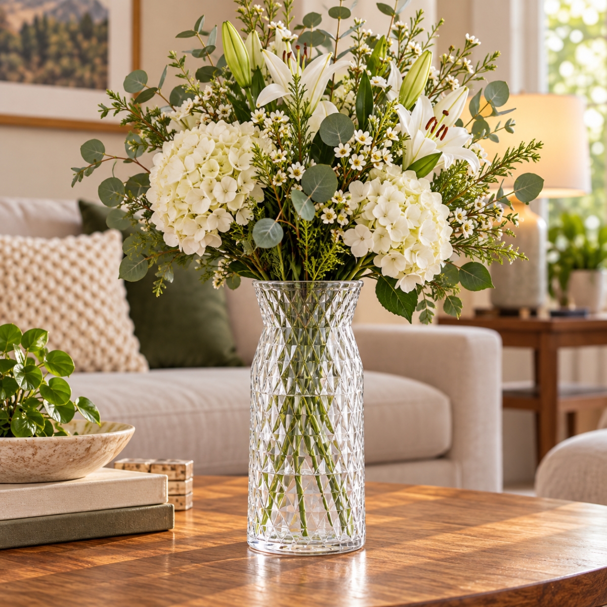 AI-GL507CLR Diamond Pattern Textured Vase