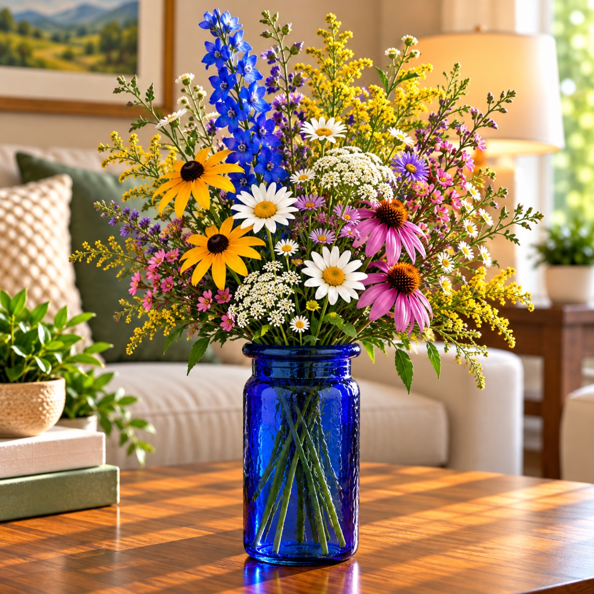 AI-N3279-60 Hammered Cobalt Blue Vase