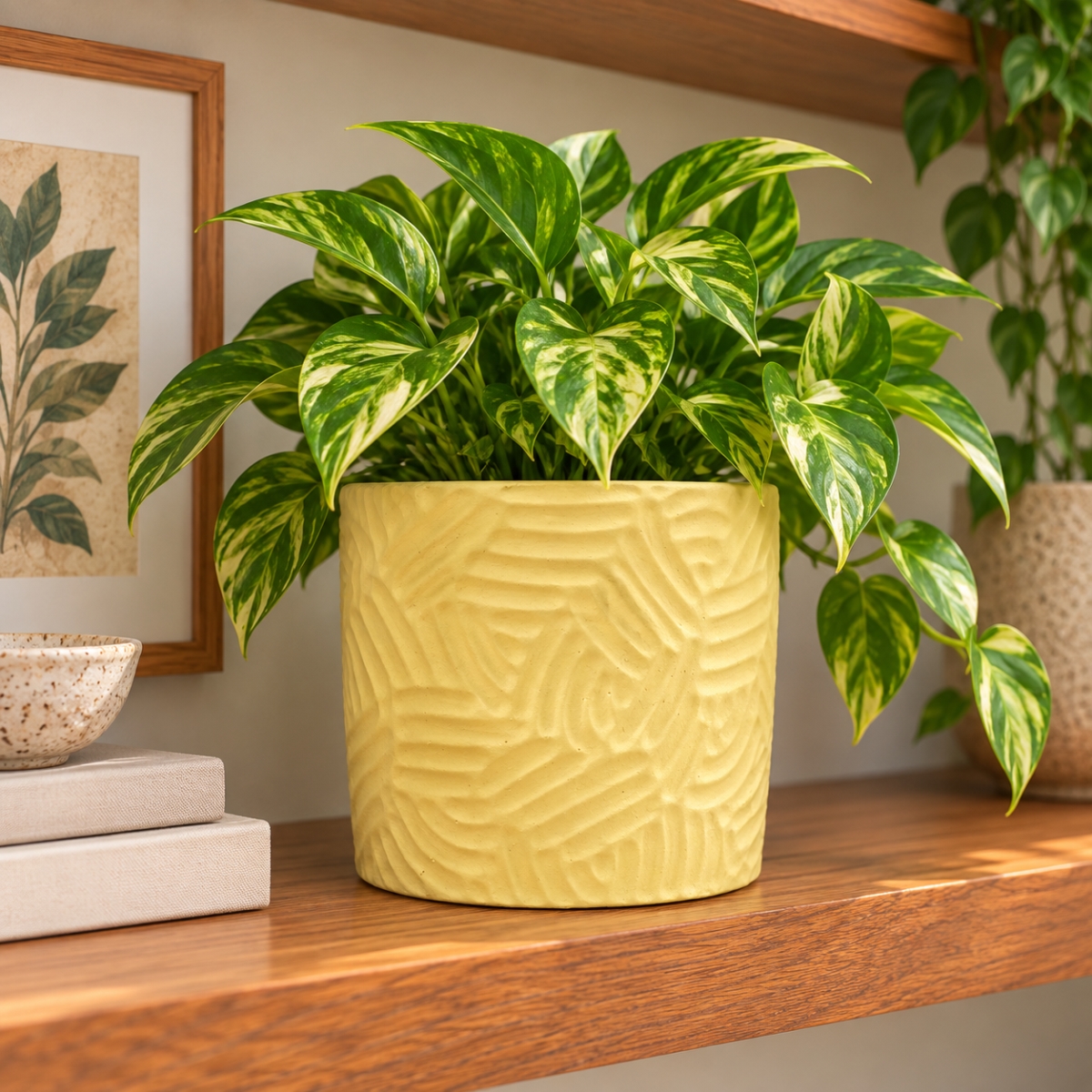 AI-CE05-2010 Sancho Round Yellow Patterned Pot