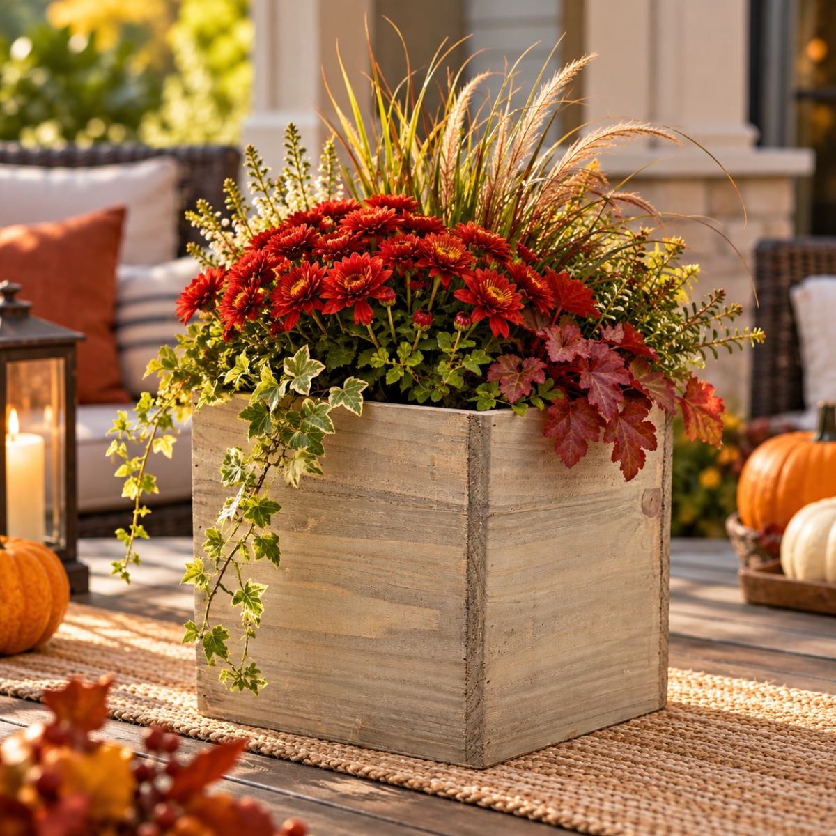 AI-006485100 Natural Finish Wooden Planter