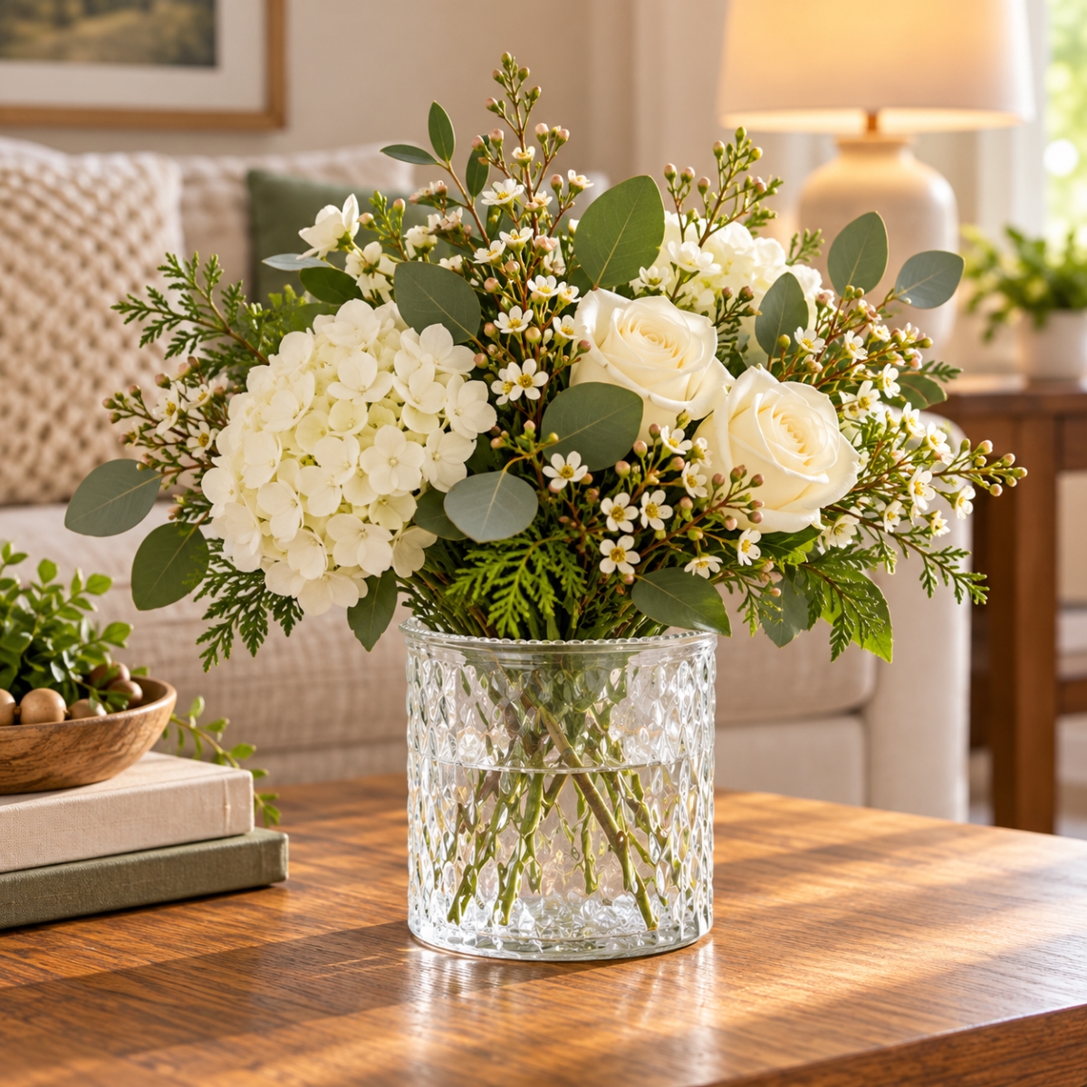 AI-GL516CLR Simple Diamond Textured Vase