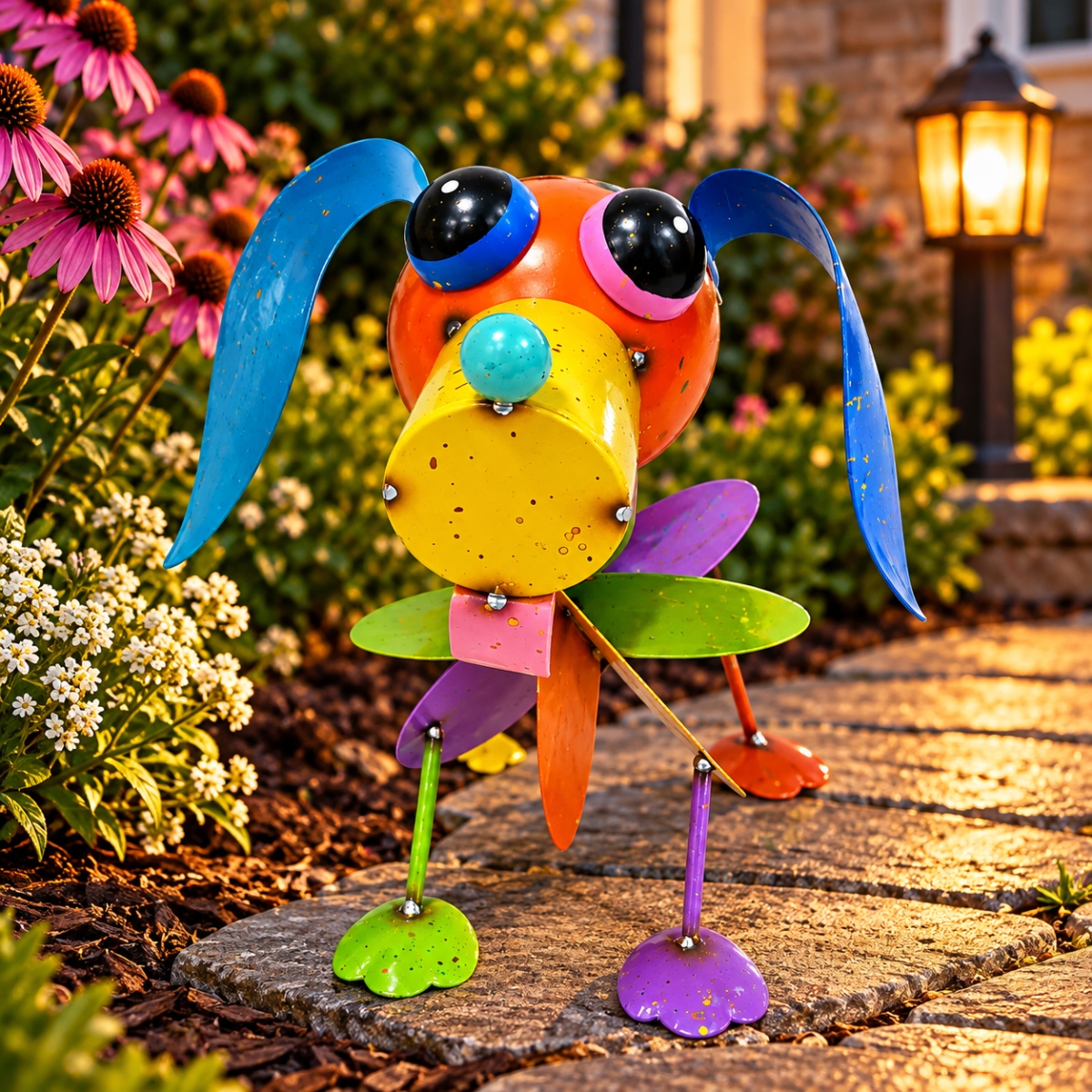 AI-GG9675 Colourful Standing Dog Garden Sculpture