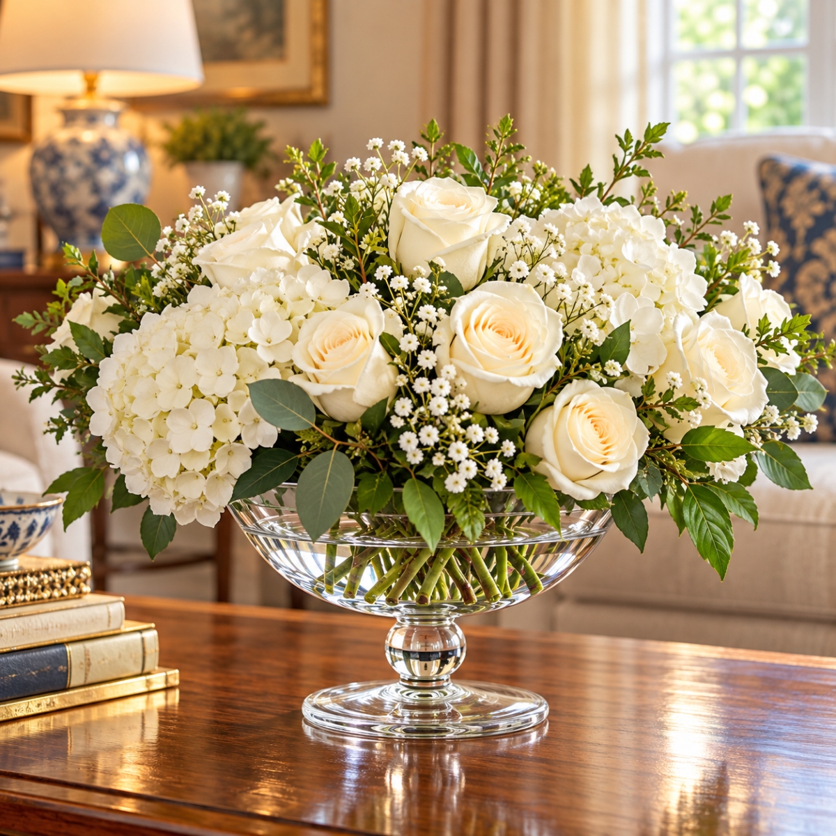 AI-04332000 Clear Pedestal Bowl Or Vase