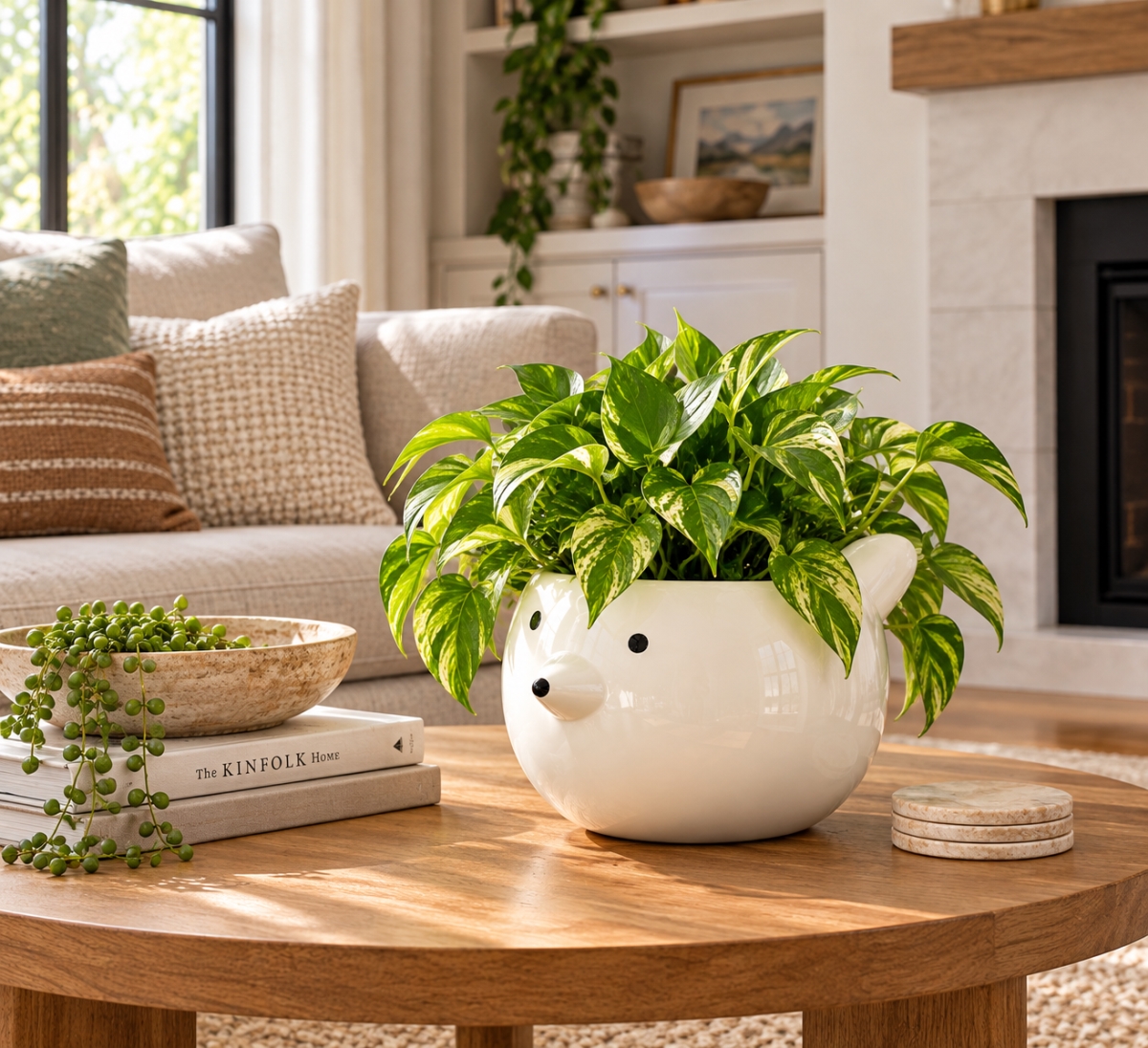 AI-CE50-4040 Shiny White Bird Shaped Pot
