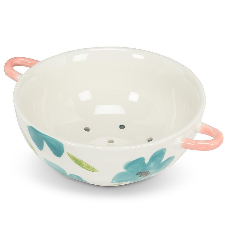 AB-27-STRAINER-BLU Blue Flowers Colander