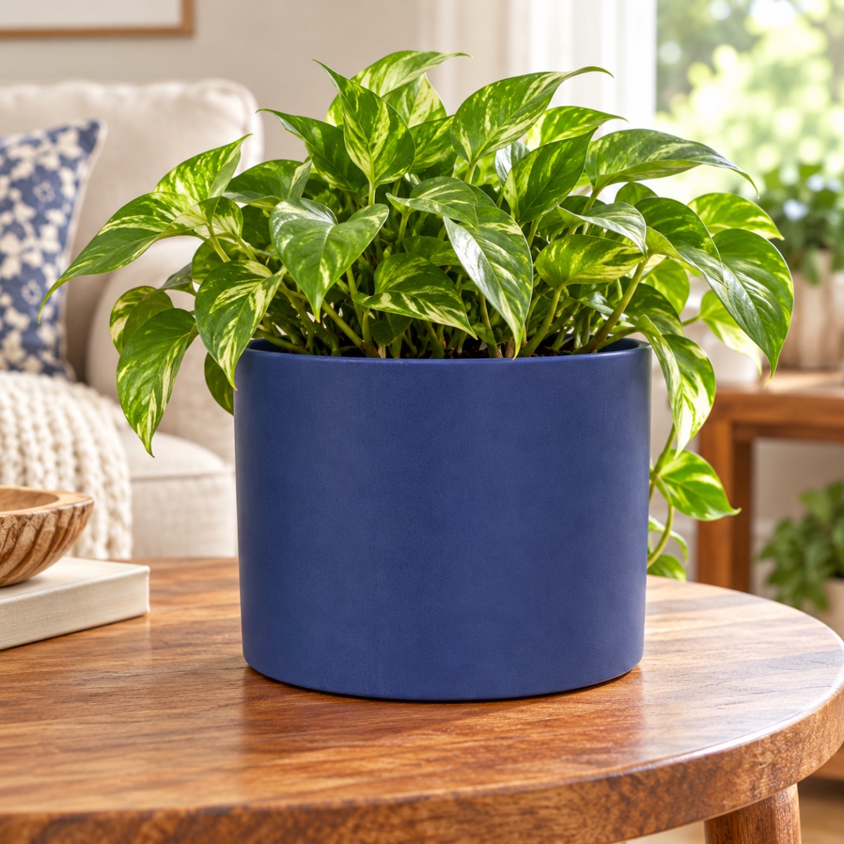 AI-CE25-360 Atlas Round Matte Blue Pot