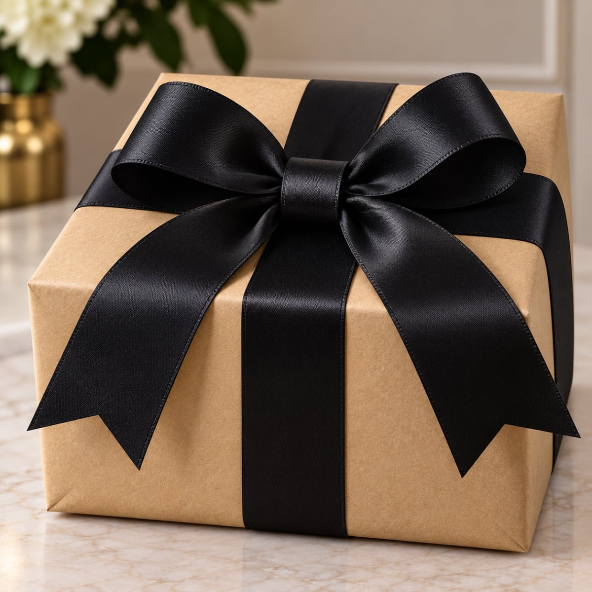 AI-10159030 1.5'X50Yds Black Single Face Satin Ribbon
