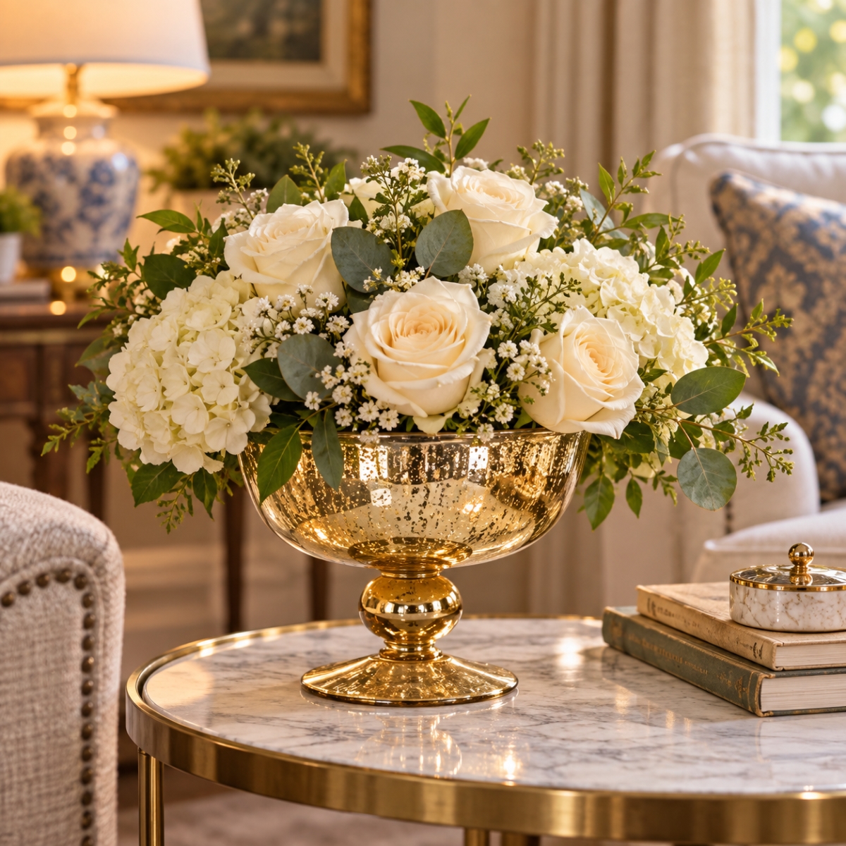 AI-04438440 Gold Finish Pedestal Style Bowl