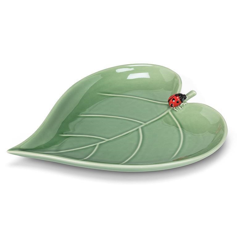 AB-27-HITCHHIKER-070 Leaf With A Ladybug Decorative Plate
